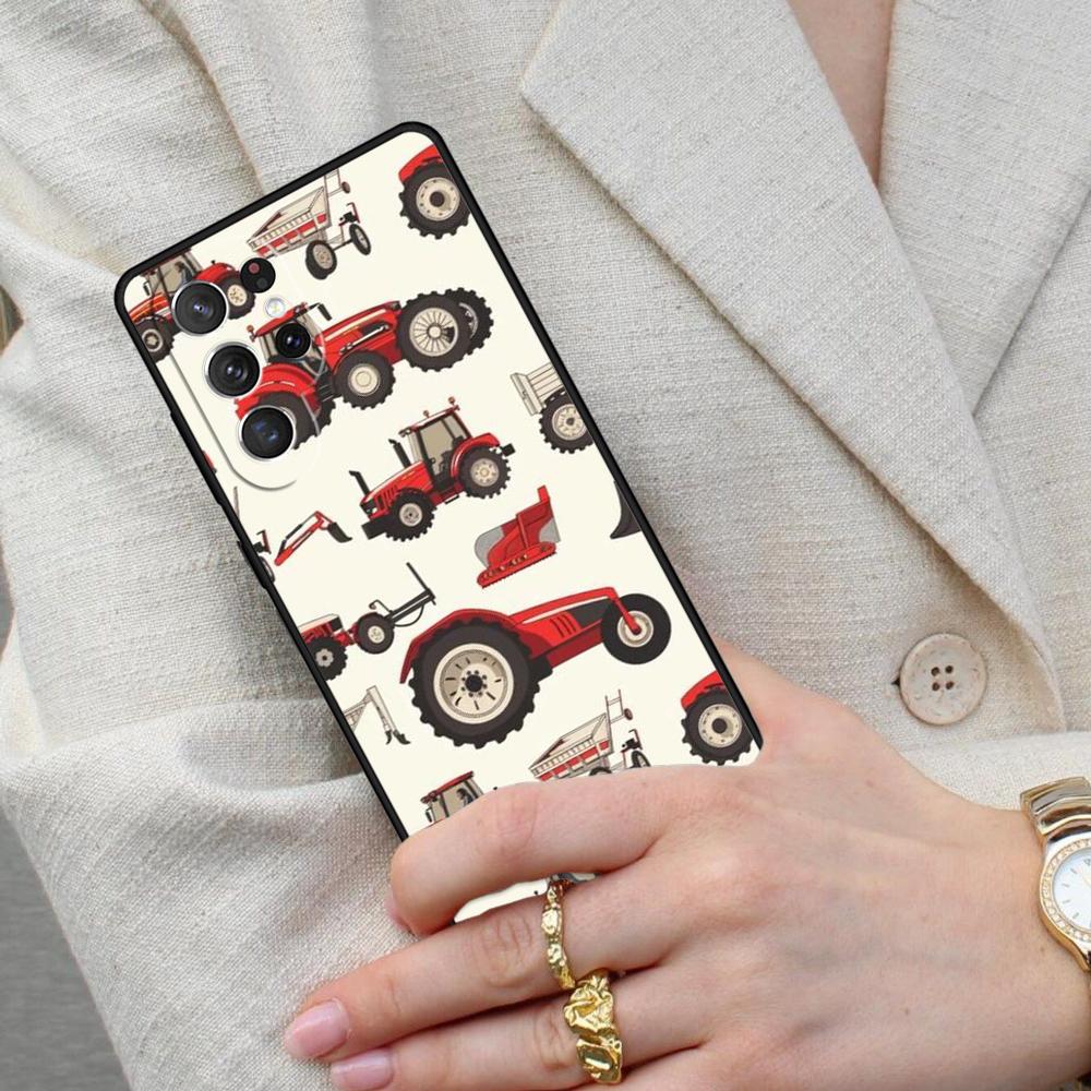 Red Tractors Car Cell Phone Case for Samsung Galaxy S26 Ultra S25 S24 S23 S22 S21 S20 Note10 Cover