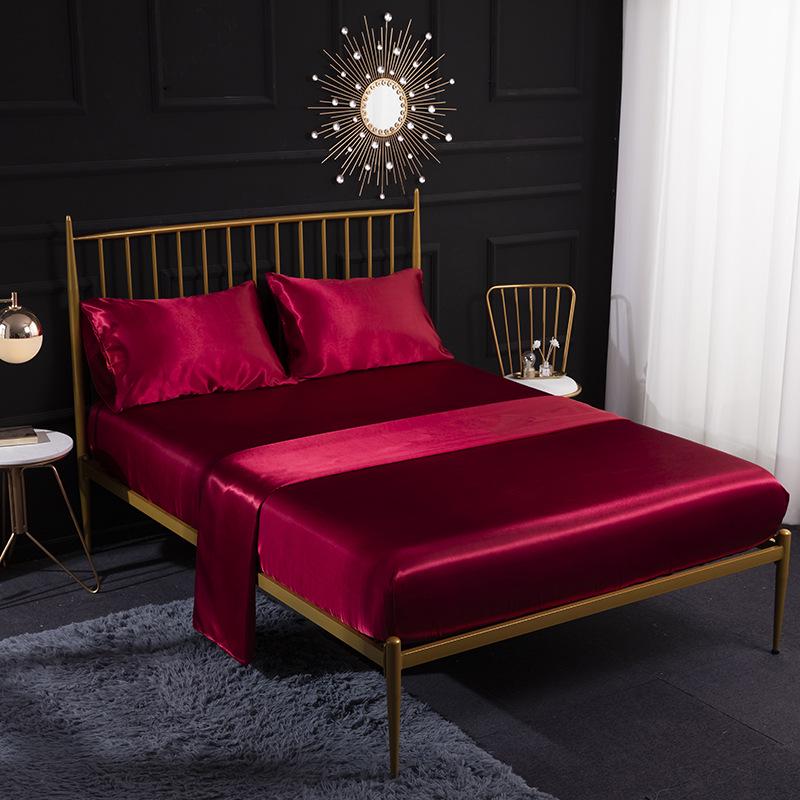 Kemila Luxury 3/4pcs Deep Pocket Up To 9 Inches Solid Bedding Sheet Set Fitted Sheet Pillowcases Twin Full Queen King