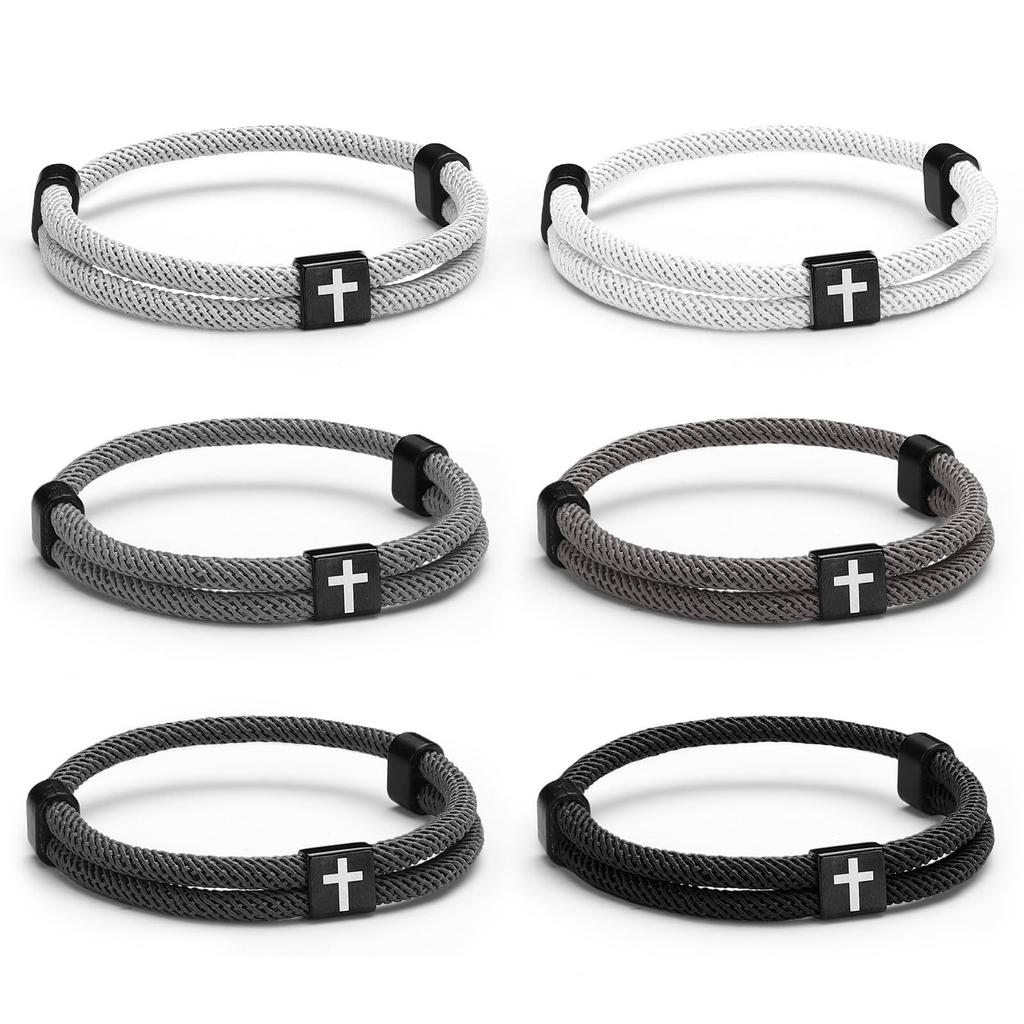 1 Stück/Set Verstellbares Faith Fashion Kreuz Handgewebtes Armband für Männer Frauen Gibt Ihnen Selbstvertrauen Kommunion Ostergeschenk