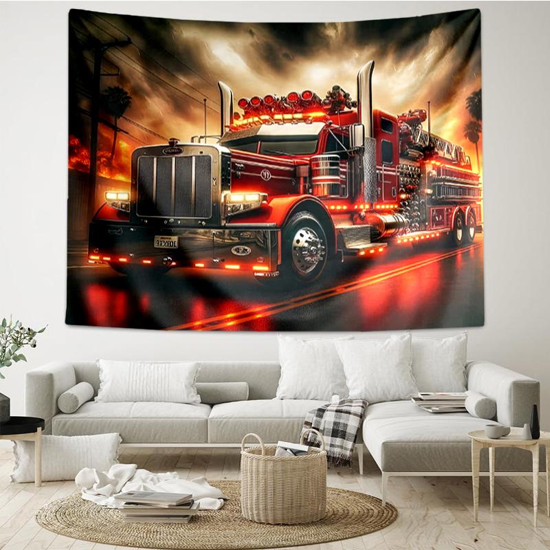 Nighttime Truck Drive Tapestry Hanging for Bedroom,Livingroom, Playroom,Decor Art Room Wall Tapestry Holiday and Birthday Gifts