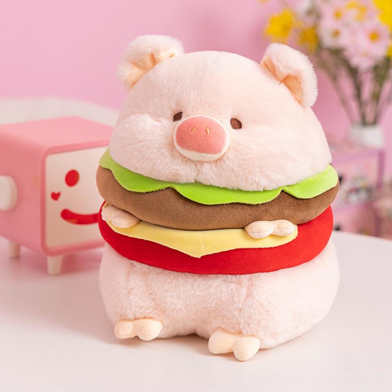 

Cute, Pink and Multi-layered Hamburger, Cute Piggy Doll Plush Toy, Birthday Gift, Festival Pillow Sand 25cm