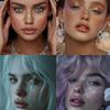 6Pcs Mixed Style Waterproof Temporary Tattoos, Glitter Laser Freckle Stickers with Heart Star Design