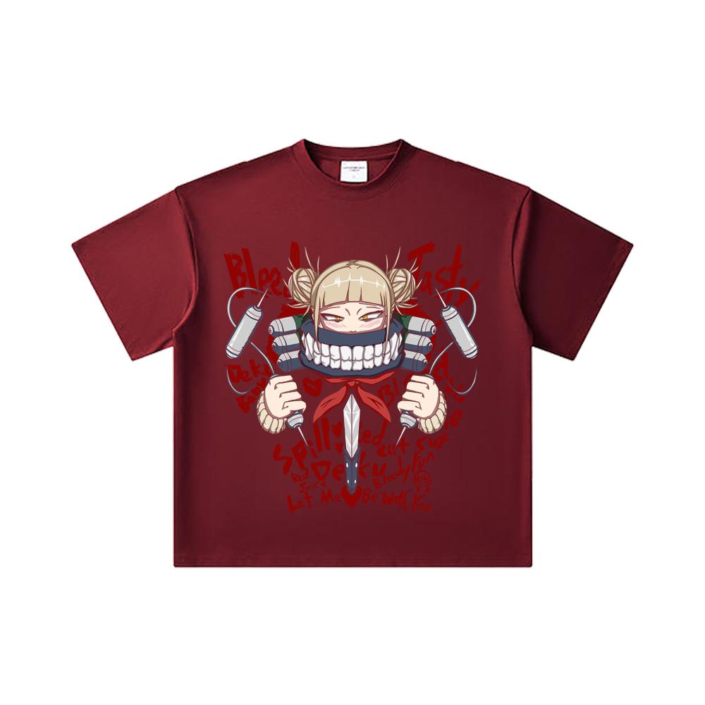

260 GSM Double Yarn 32 Count 100% Cotton My Hero Academia V7 Himiko Bleed Print Unisex Heavy Cotton T Shirt 2XL