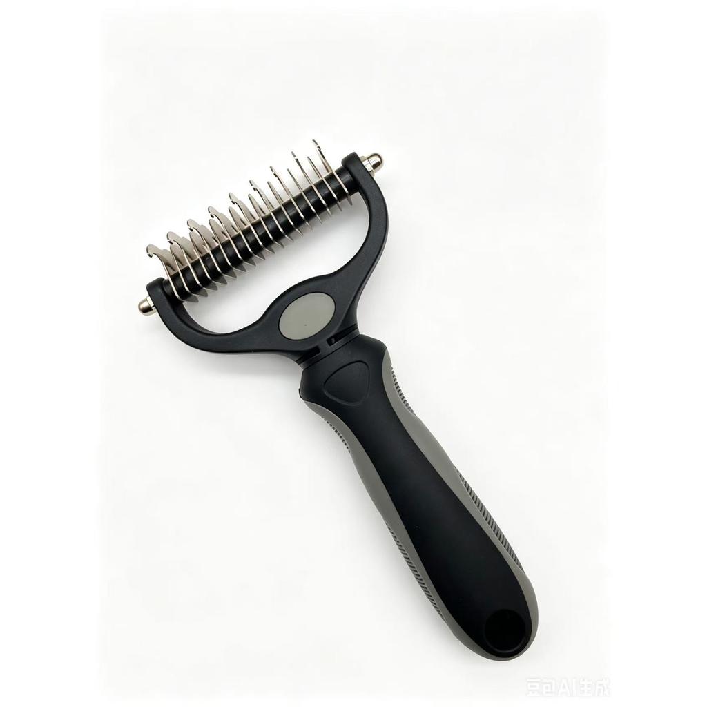 Professional Ergonomic Pet Hair Remover Brush Double-Sided Steel Undercoat Dematting Rake & Deshedding Tool for Dogs & Cats