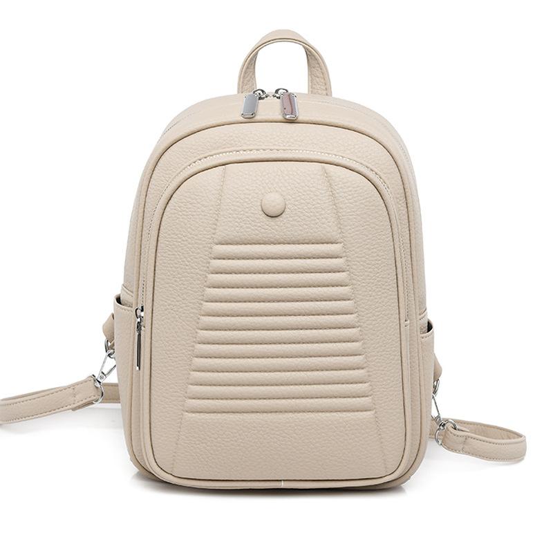 Korean Version Multifunctional Backpack New Texture Women's Bag PU Leather Versatile Fashion Trend Casual Women's Small Backpack Trend