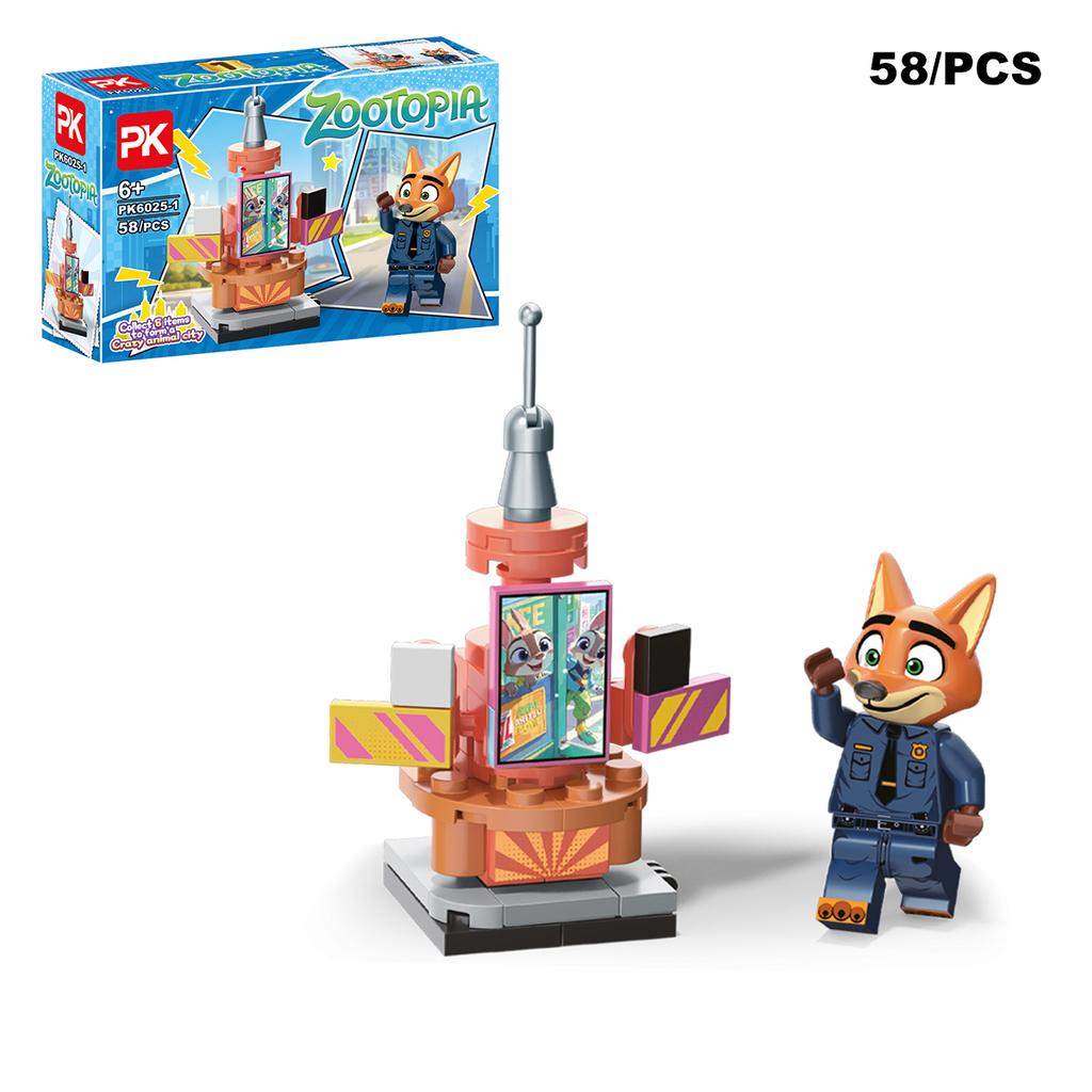 non-toxic Zootopia 2 Building Blocks Anime Figures Judy Nick Chief Bogo Cartoon Figrues Bricks Children's Assembly Toys Model