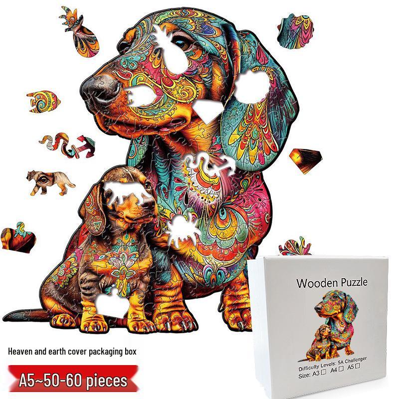 Irregular Animal Dog Penguin Wooden Puzzle in Stock