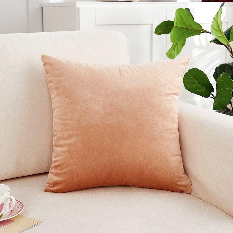 Candy Color Cushion Cover Solid Color Velvet Cushion Cover For Sofa Car Home Decorative Pillow Cover Simple Decoration 50*50cm