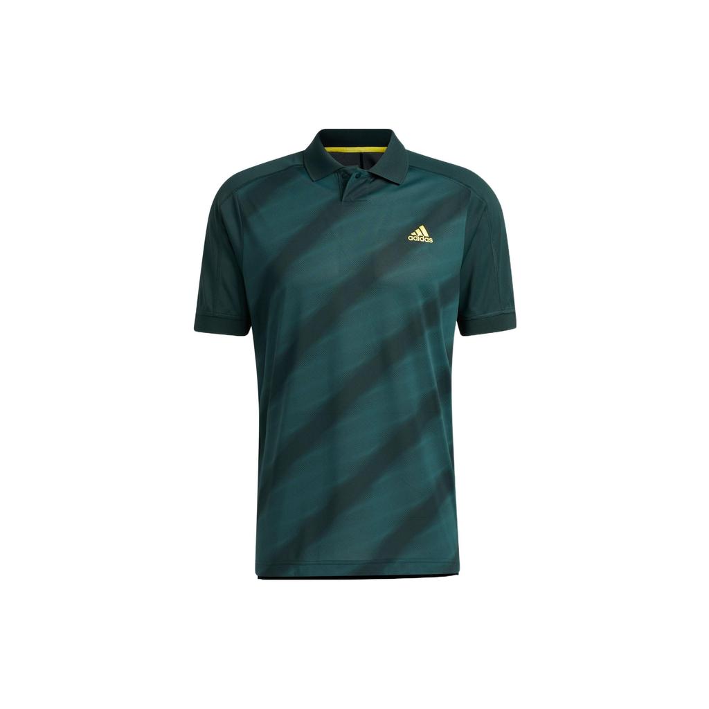 Adidas Statement Print Golf Polo Shirt Men Tops Dark-Green HF9040