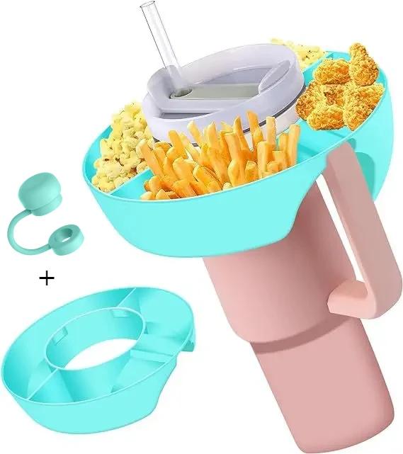 

1 шт. миска для закусок для стакана Stanley 40 унций с ручкой, пластиковый поднос для закусок с 4 отделениями, совместимый с 40 унциями с ручкой