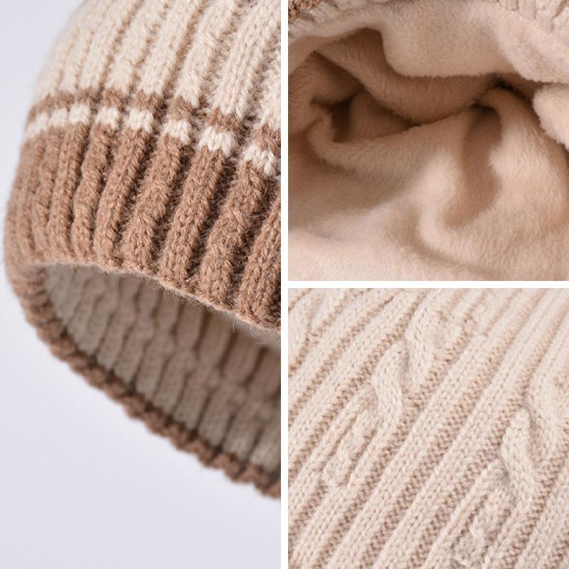 3Pcs Children Winter Hat Neck Warmer Gloves Set Fleece Lining Kids Beanie Scarf Suit Outdoor Child Cap for Girls Boys 4-10Y
