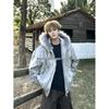 Unisex American Design Ink-Dyed Hooded Jacket with Fur Collar and Cotton Padding for 2025 Autumn/Winter.