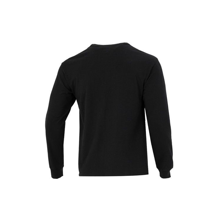 Nike Solid Color Sport Casual Crew Neck Long Sleeve T-Shirt Men Tops Black DR7930-010