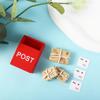 Simulation Furniture Toy Dollhouse Miniature Letter Box With Mail Sack Postcard Mini Mailbox