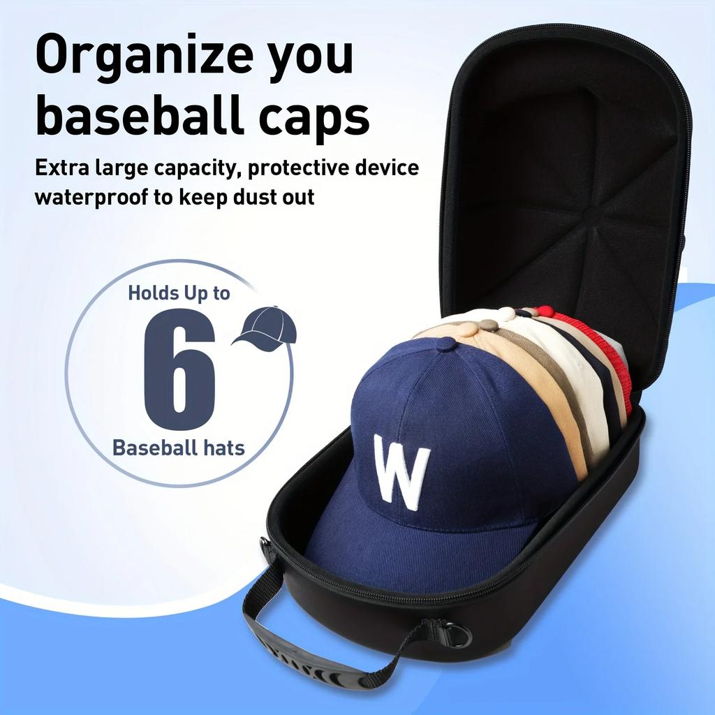 1pc Baseball Hat Travel Bag Baseball Cap Travel Case Storage Carrier Box Display Bag Eva Baseball Cap Carrying Bag