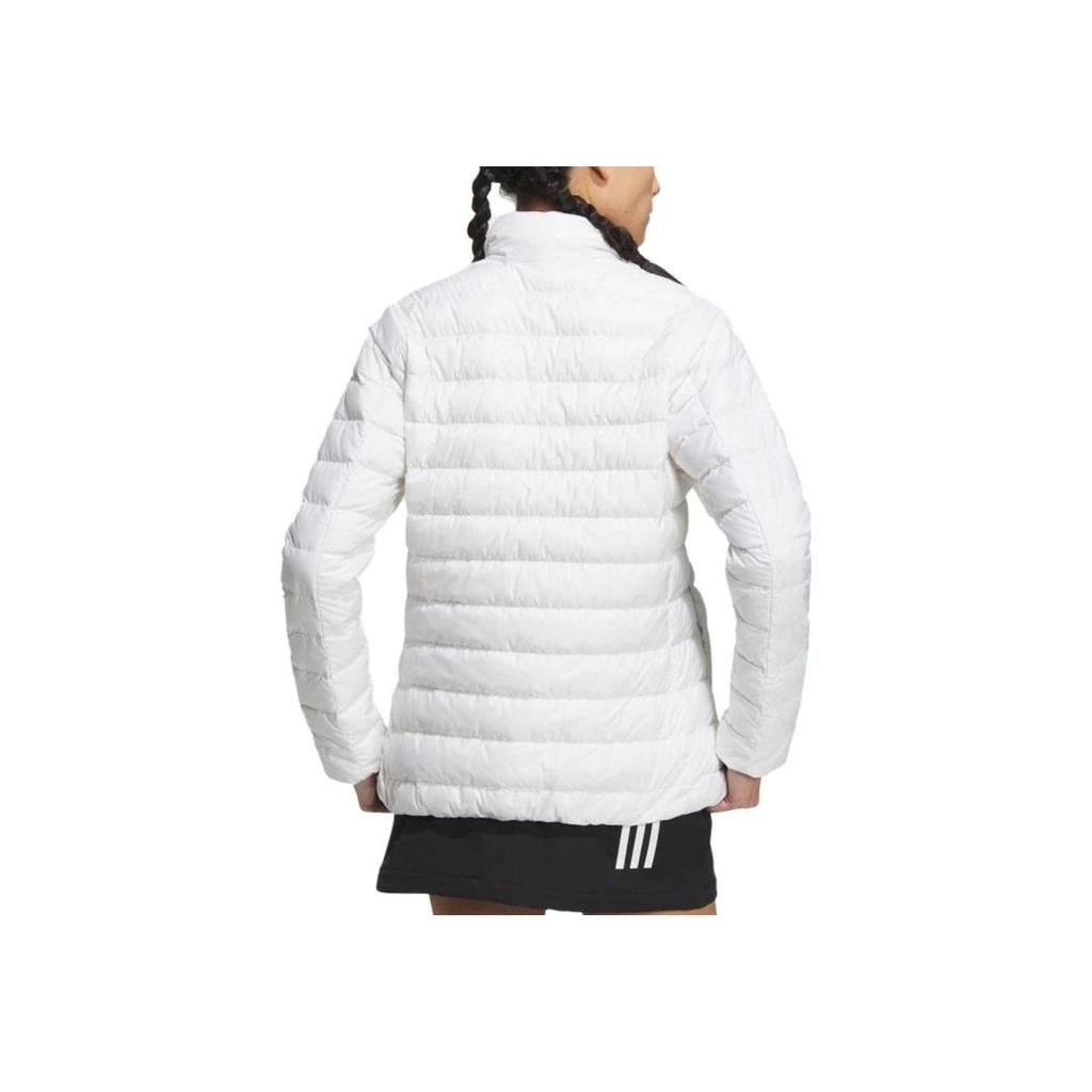 Adidas Solid Color Stand Collar Zipper Long Sleeve Down Jacket Women Outerwear White HZ6032