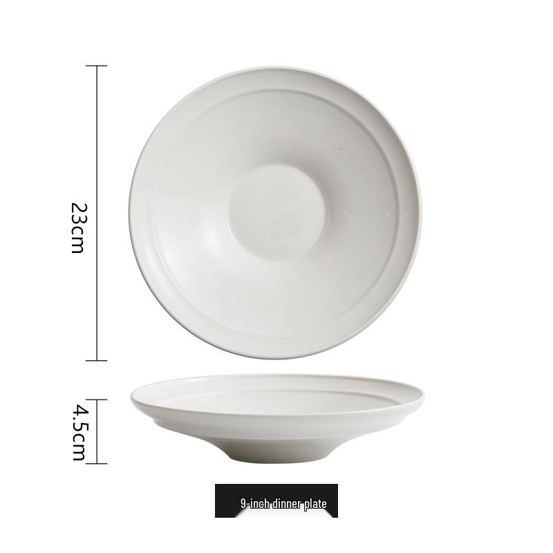 Japanese Style Deep Ceramic Plate/Bowl for Soup and Salad