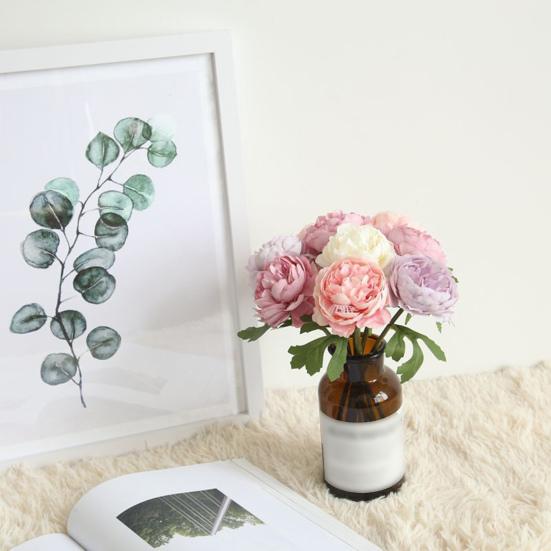 Simulated Tea Rose Not Wither Non-fading No Watering Weather-resistant Easy to Care