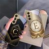 Gorgeous letter gold "R" For Samsung Galaxy S26 S20 FE S21 S22 S23 Plus S24 Ultra S25Ultra S21+  S22Plus Golden glass phone case