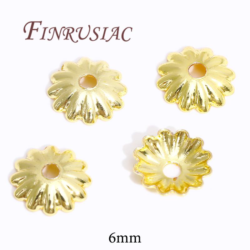18K/14K Gold Plated Beads Cap For Jewelry Flower Bead Caps Jewelry Making Supplies Spacer Beads DIY Bracelets Accessories
