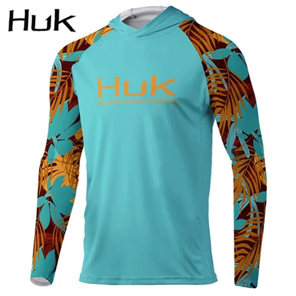 HUK fishing suit men's summer upf + 50 ice silk breathable and quick-drying fishing hooded long-sleeved Luya fishing suit