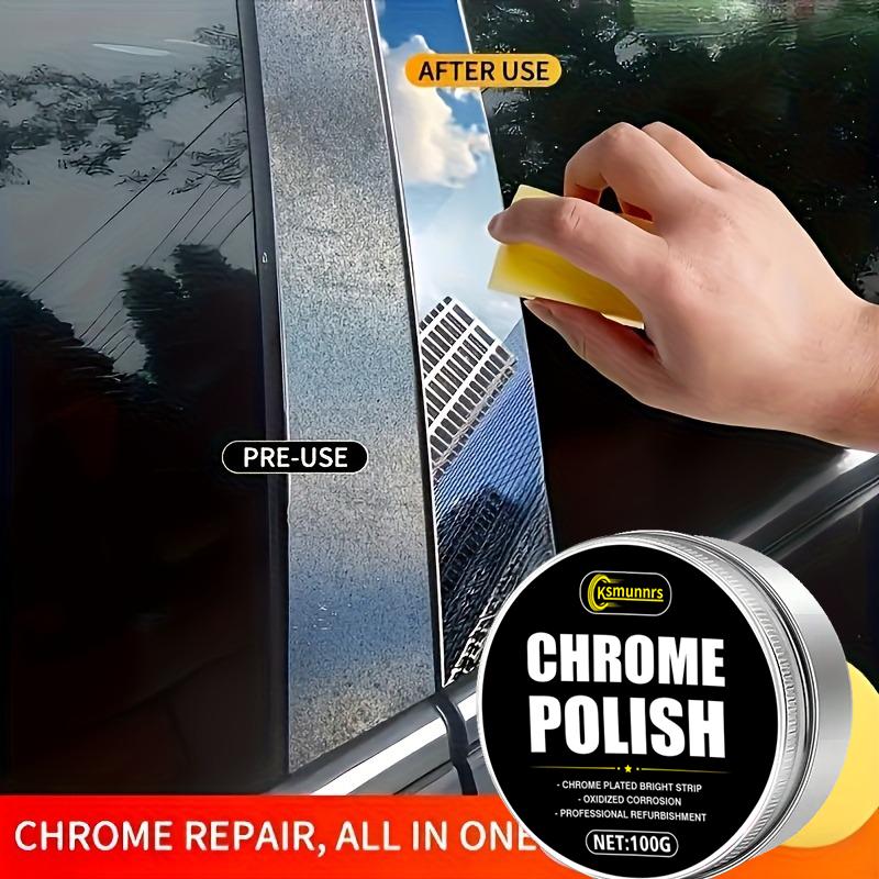 100g Chrome Repair & Maintenance Paste for Car Door Handles, Window Trims and Emblems, Polishing & Refurbishing, Easy to Use