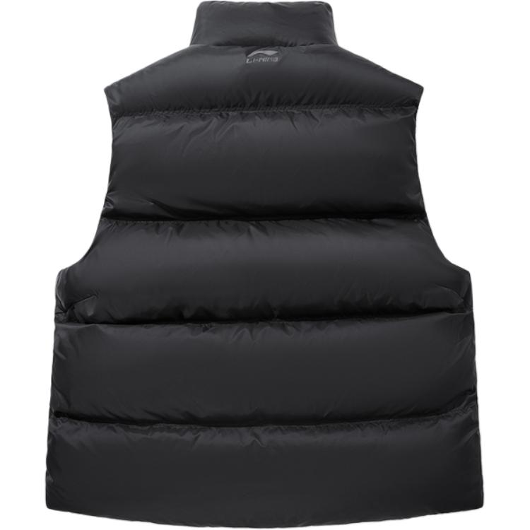 Li Ning Down Vests Unisex Black Stand Collar Thickened Other AMRV129-2