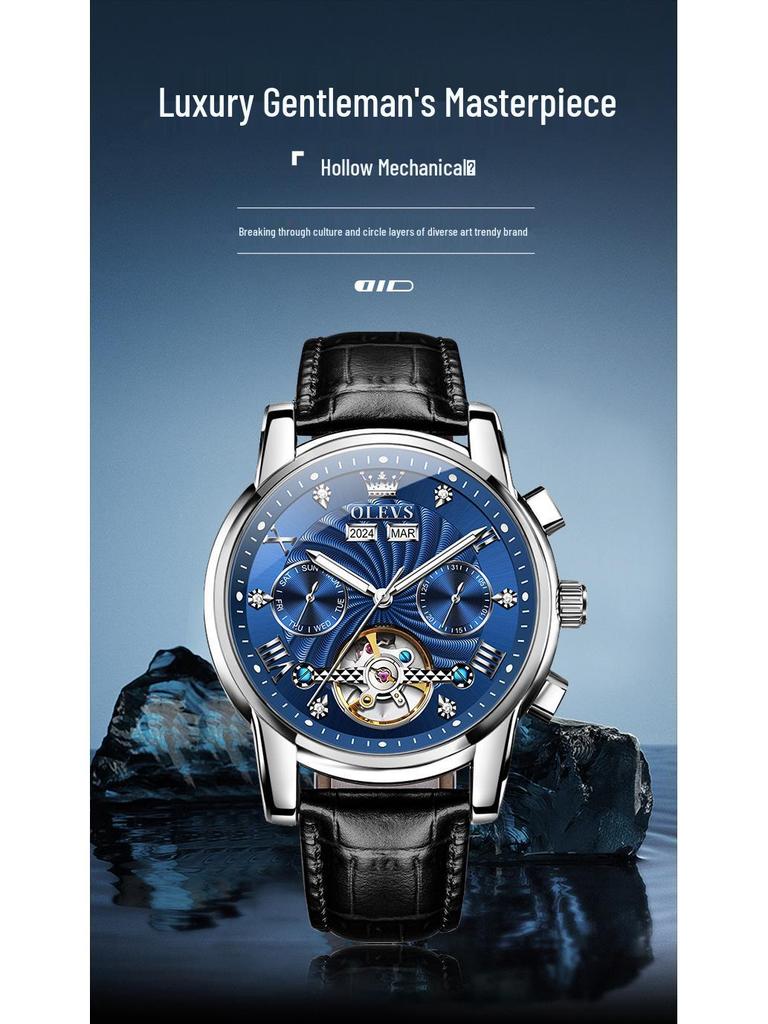 Julian Cheung Endorsed OLEVS Automatic Mechanical Skeletonized Waterproof Men's Watches