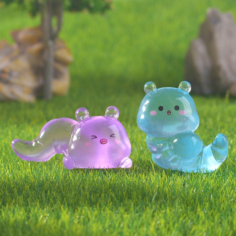 Cute Luminous Caterpillar Garden Doll House Cute Resin Mini Figurine