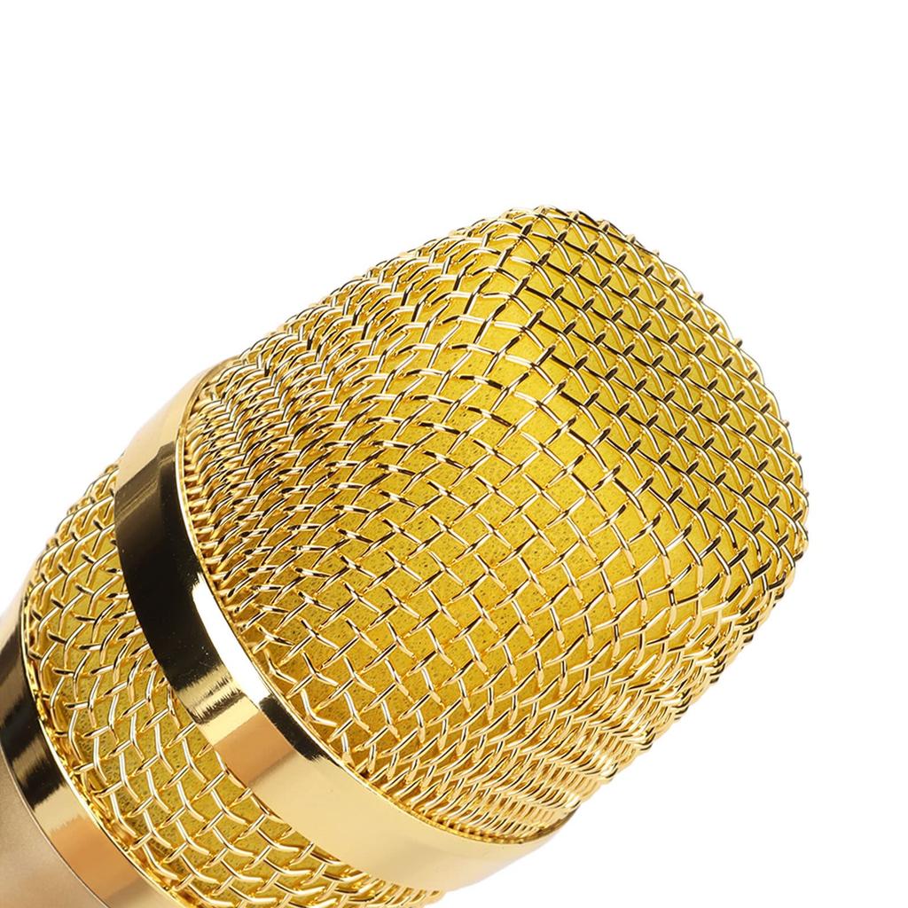ASHATA Wireless Handheld Microphone 1-to-1 Outdoor Audio TV Karaoke Conference Performance Home KTV Party Gold