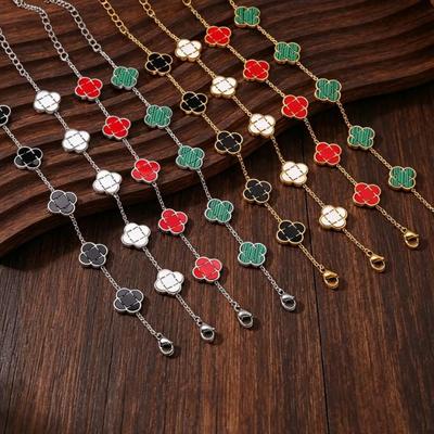 Women's High-end Simple Titanium Steel Clover & Five-petal Bracelet