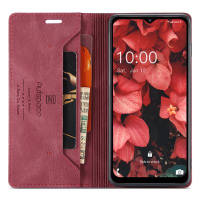 AUTSPACE Plånboksfodral för Samsung Galaxy A34 5G RFID-blockerande Flip Läderfodral A01-serien Retro Ställ Telefonskal