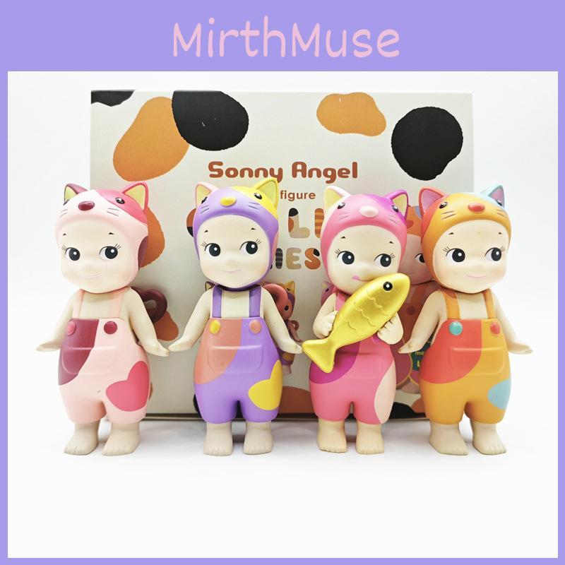 Enchanting Angel Cat Toy Figurine Set Featuring Goldfish Pvc Models For Car And Home Display