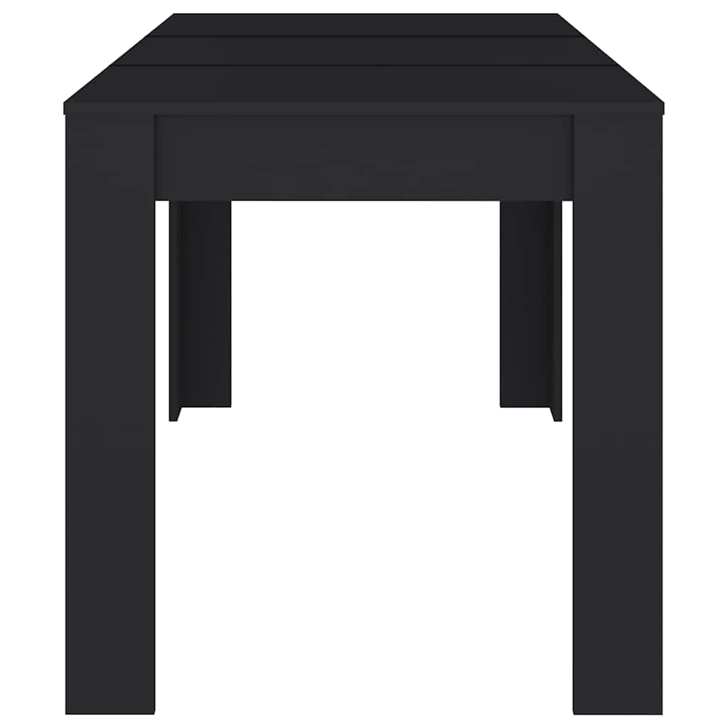 Vidaxl Dining Table, Black 140X74.5X76 Cm, Wood-Based Material