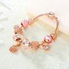 Women All Match Crystal Hollow Love Heart Beads Bracelet