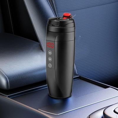 Portable Car Electric Water Kettle Leakproof with Smart Touch Panel 21x7cm