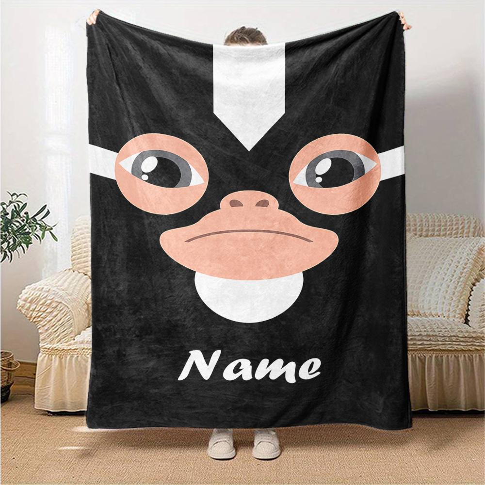 Custom Name Gremlins Theme Printed Blanket - Perfect for Couch, Bed, Travel & Outdoor Use | Machine Washable, Cozy & Durable.