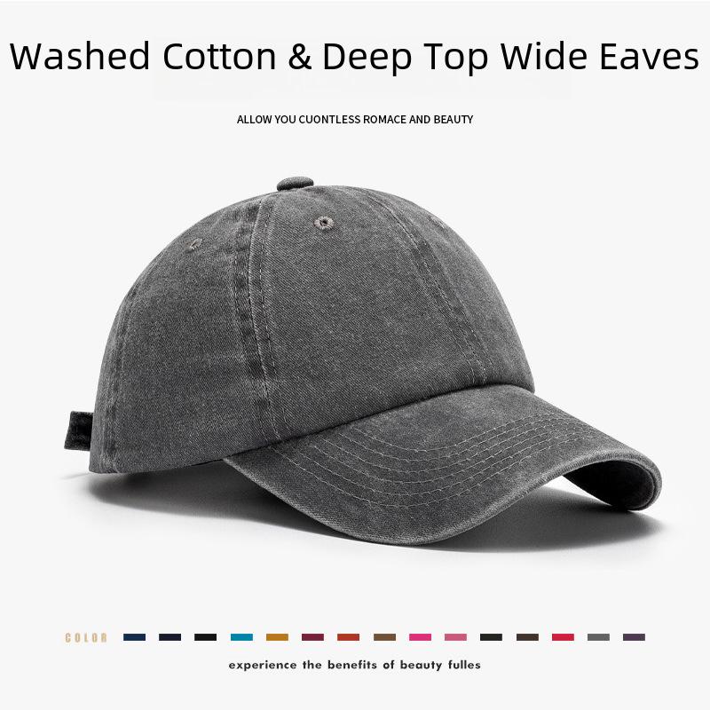 Unisex-Baseballkappe im Retro-Waschdesign – Frühlings-/Sommerstil mit gesichtsoffenem Entenschnabeldesign