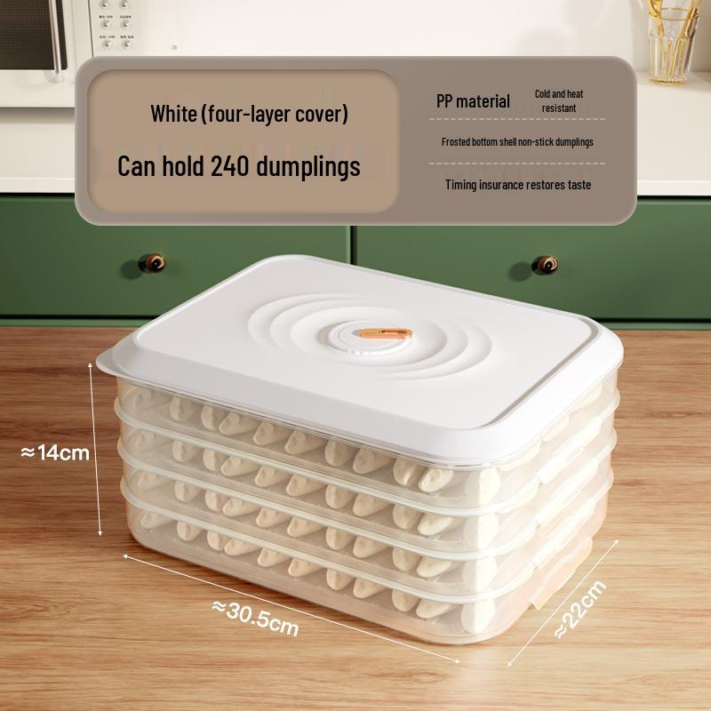 Large Capacity Multi-layer Dumpling Freezer & Fresh-Keeping Box