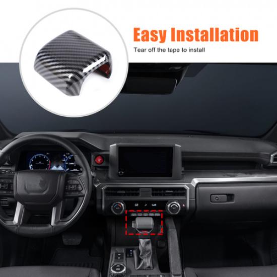 Carbon Fiber ABS Pattern Gear Shift Knob Cover Trim For Toyota Tacoma 2024-2025