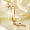 18k Gold and Stainless Steel Mesh Choker - European & American Style, Simple, Non-Fading