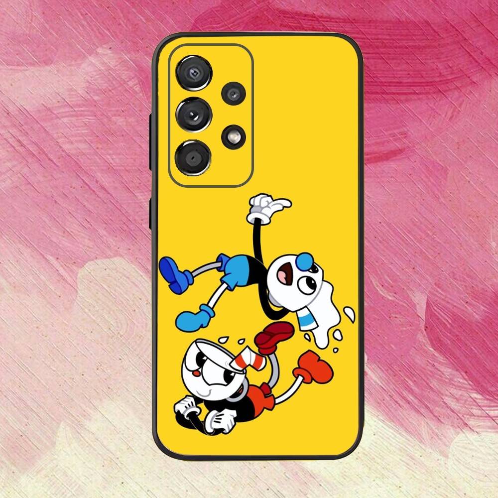 C-Cuphead12 and M-Mugman Phone Case For Samsung S25,S24,S21,S22,S23,S30,Ultra,S20,Plus,Fe,Lite,Note,10,9,5G Black Cover