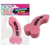 Bath Sponge In the Shape of a Pink Penis with Inscription