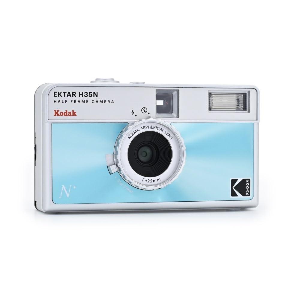 Kodak EKTAR H35N Half-Frame Film Camera Bundle with Kodak Ultramax 24EXP Roll Film (Glazed Blue)