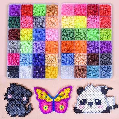 48-Farben Perler- & Hama-Bügelperlen-Set, 4800-teiliges pädagogisches 3D-Puzzle-Spielzeug für Kinder