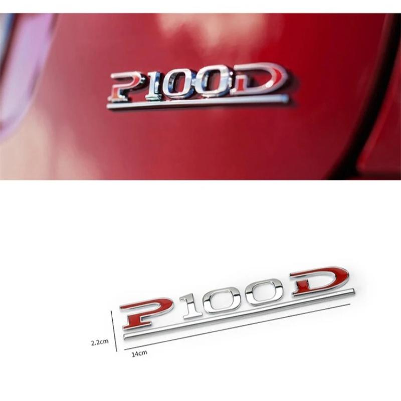 P75D P85D P90D Unterstrichene ABS-Buchstaben-Emblem für Model 3 Model X Model S Autostyling Kofferraumemblem Aufkleber Rot Schwarz