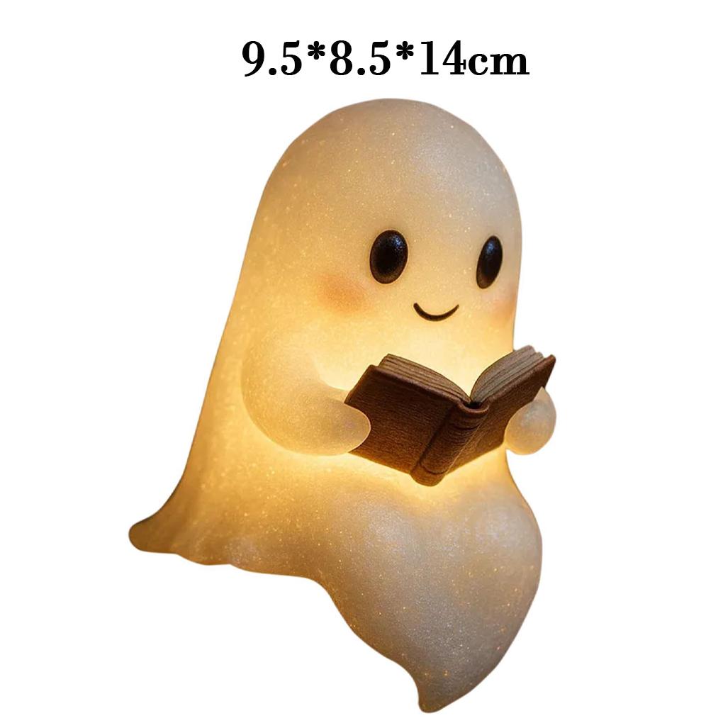 

Halloween Cute Ghost Lamp Battery Powered Light Up Halloween Ornament Lovely Ghost Figurine Light for Bedroom Study Room Reader