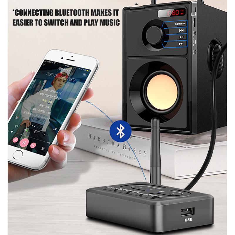 Bluetooth 6.0 Audio Receiver 3.5mm AUX RCA With Mic HIFI Stereo Wireless Adapter Support USB U-Disk For Car Speaker Amp