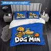 Set Biancheria da Letto Avventura 3 Pezzi Dog Man e Amici Stampa 2D (Include 1 Copripiumino + 2 Federe Senza Imbottitura), Decorazione camera da letto, Regalo ventilatore