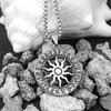 Titanium Steel Retro Sunflower Necklace Personalized Hip Hop Wind and Fire Wheel Pendant